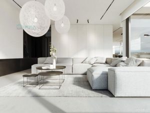 Các mẫu phòng khách với thiết kế gam màu trắng